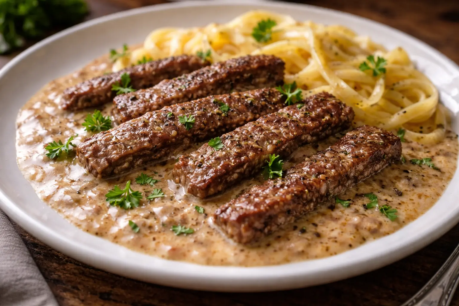 Remettre la viande dans la sauce et servir immédiatement