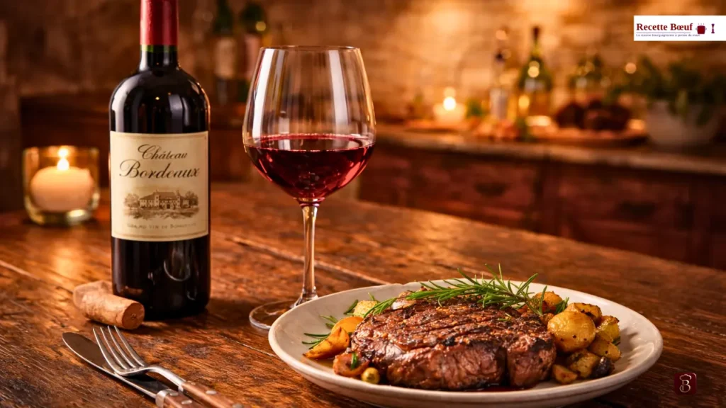 Sélection vins bordeaux pas cher avec côte de bœuf grillée