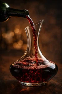 Verser vin dans une carafe
