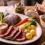 Pot-au-feu recette traditionnelle française served plat famille dimanche moutarde cornichons