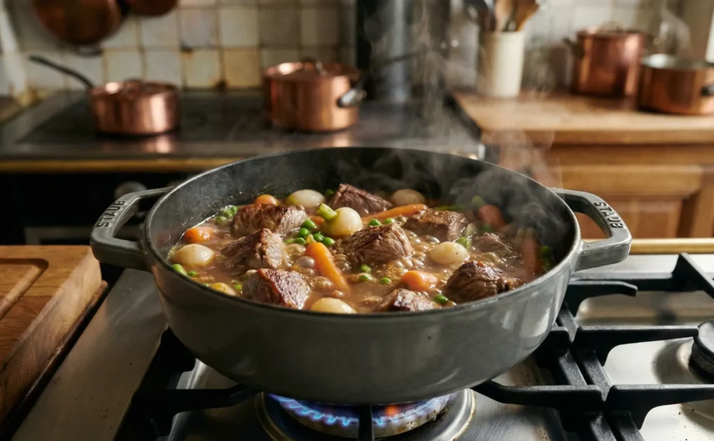 Préparation pas à pas : navarin d’agneau printanier