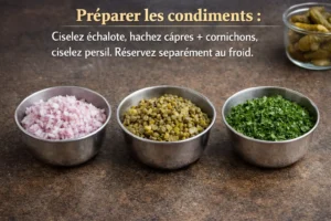 Préparer les condiments